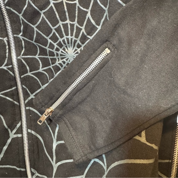Kreepsville 666 Kreepy Krawl Cotton Moto Zip Up Sweatshirt Size XL Spiderweb - Picture 4 of 10